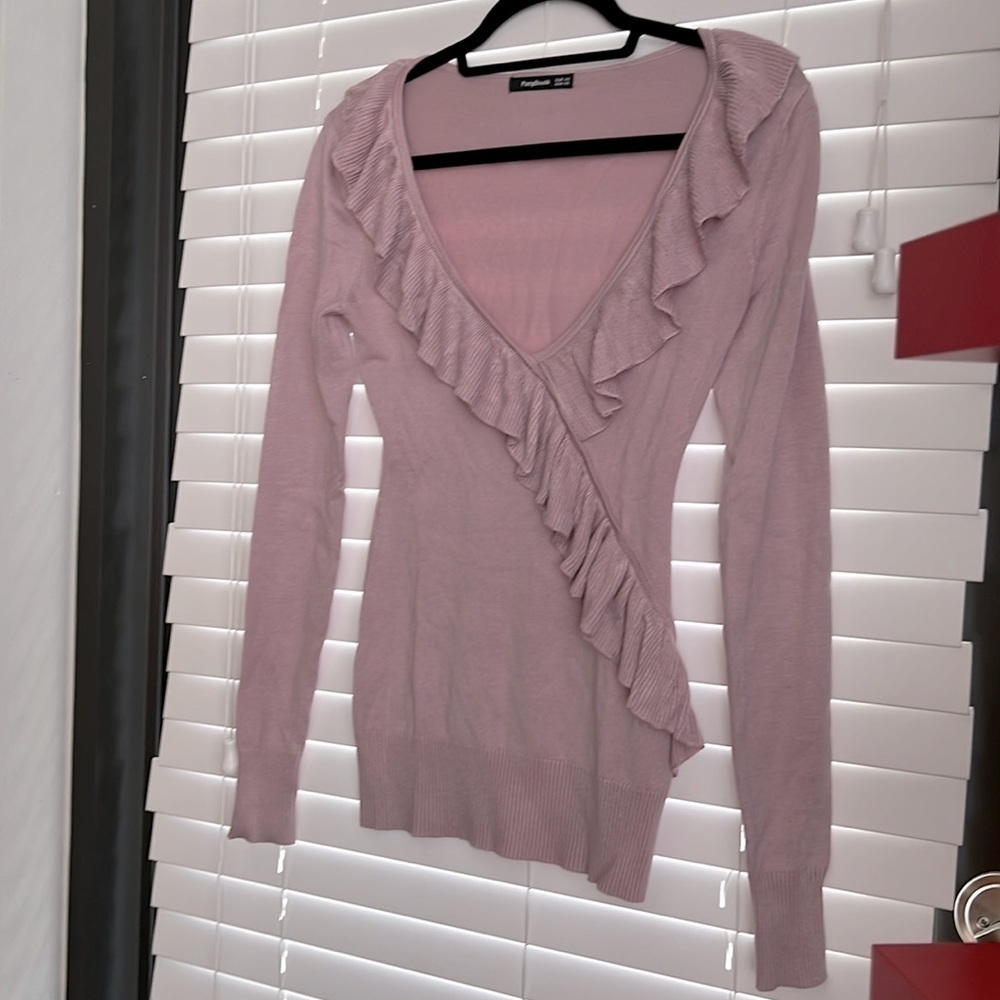 Patty Boutik Stunning Pink Ruffle Sweater! Sz Xs - Picture 7 of 8